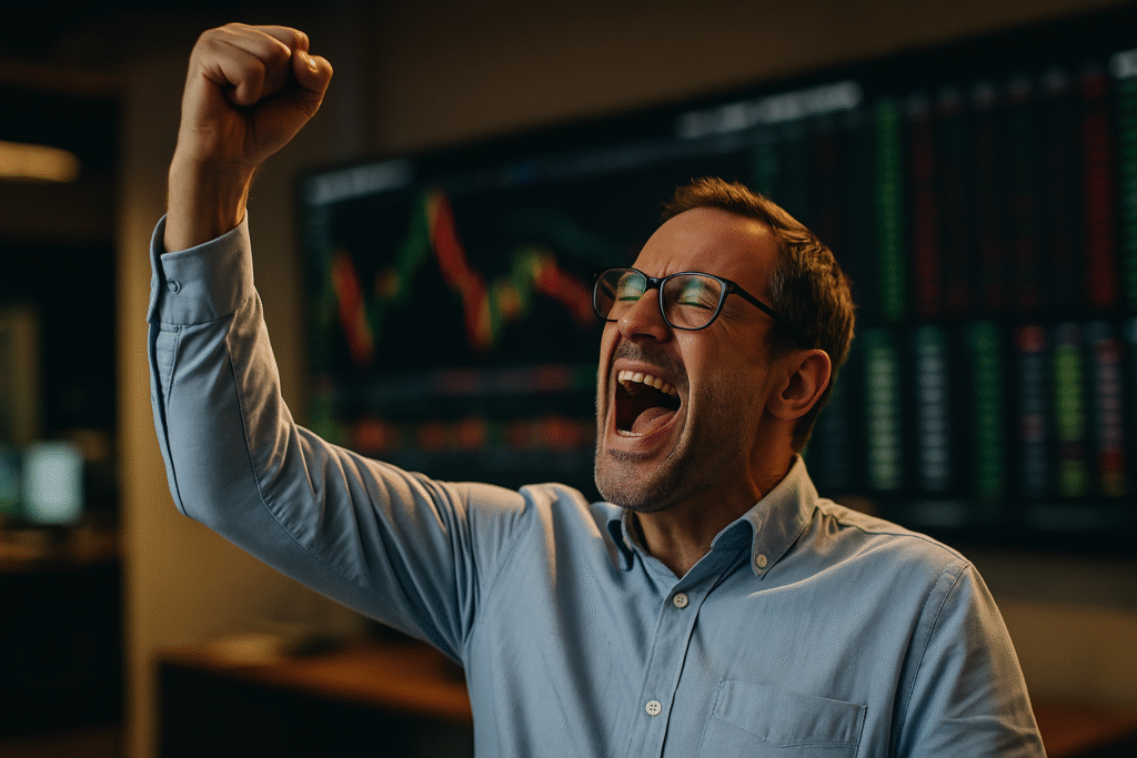 Ein nachdenklicher Anleger blickt aus einem Bürofenster Gewinnerbranche finden